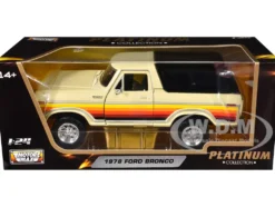1978 Ford Bronco Custom Cream with Stripes and Black Top 