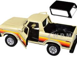 1978 Ford Bronco Custom Cream with Stripes and Black Top 