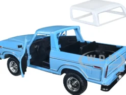1978 Ford Bronco Custom Light Blue White Timeless Legends Series 1/24 Diecast Model Car Motormax 79373