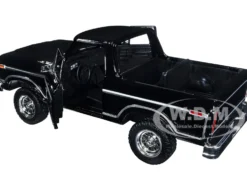 1978 Ford Bronco Custom Open Top Black Timeless Legends Series 1/24 Diecast Model Car Motormax 79374