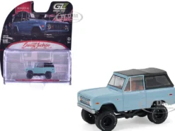 1972 Ford Bronco Custom SUV Light Blue with Black Top 