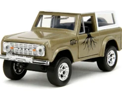 1973 Ford Bronco Gold Metallic with White Top and Groot Diecast Figure Guardians of the Galaxy Marvel Series 1/32 Diecast Model Car Jada 34415