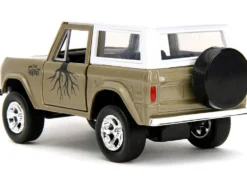 1973 Ford Bronco Gold Metallic with White Top and Groot Diecast Figure Guardians of the Galaxy Marvel Series 1/32 Diecast Model Car Jada 34415