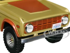 1970 Ford Bronco Gold Metallic with Brown Hood and Top 