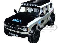 2021 Ford Bronco Gray and White with Matt Black Hood with Roof Rack M2 Motoring Just Trucks Series 1/24 Diecast Model Car Jada 33299