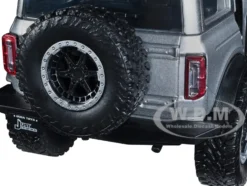 2021 Ford Bronco Gray Metallic KC HiLiTES Extra Wheels Just Trucks Series 1/24 Diecast Model Car Jada 33852