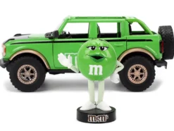 2021 Ford Bronco Green with Black Stripes and Green M&M's Diecast Figure 