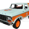 1978 Ford Bronco Light Blue and Orange Gulf Oil Gulf Die Cast Collection 1/24 Diecast Model Car Motormax 79662GULF