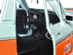 1978 Ford Bronco Light Blue and Orange Gulf Oil Gulf Die Cast Collection 1/24 Diecast Model Car Motormax 79662GULF