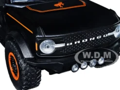 2021 Ford Bronco Matt Black Orange Stripes Roof Rack Addictive Desert Designs Just Trucks Series 1/24 Diecast Model Car Jada 34287