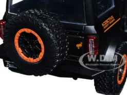 2021 Ford Bronco Matt Black Orange Stripes Roof Rack Addictive Desert Designs Just Trucks Series 1/24 Diecast Model Car Jada 34287