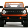 2021 Ford Bronco Open-Top Orange with Black Stripes and Hood with Extra Wheels "Just Trucks" Series 1/24 Diecast Model Car by Jada