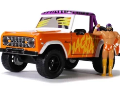 1973 Ford Bronco Pickup Truck Macho Man Randy Savage Diecast Figurine WWE 1/24 Diecast Model Car Jada 32046