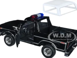 1978 Ford Bronco Police Car Unmarked Black with White Top Law Enforcement and Public Service Series 1/24 Diecast Model Car Motormax 76983bk