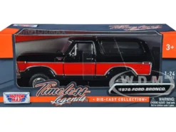 1978 Ford Bronco Ranger XLT Spare Tire Black Red Timeless Legends Series 1/24 Diecast Model Car Motormax 79371