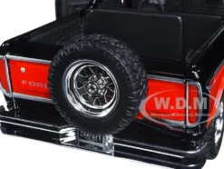 1978 Ford Bronco Ranger XLT Spare Tire Black Red Timeless Legends Series 1/24 Diecast Model Car Motormax 79371