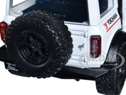 2021 Ford Bronco White Red stripes Roof Rack Yokohama Tires Just Trucks Series 1/24 Diecast Model Car Jada 34286