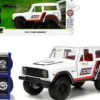1973 Ford Bronco #008 White with Red and Black Stripes and Red Interior with Extra Wheels Just Trucks Series 1/24 Diecast Model Car Jada 34181