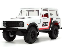 1973 Ford Bronco #008 White with Red and Black Stripes and Red Interior with Extra Wheels Just Trucks Series 1/24 Diecast Model Car Jada 34181