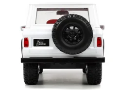 1973 Ford Bronco #008 White with Red and Black Stripes and Red Interior with Extra Wheels Just Trucks Series 1/24 Diecast Model Car Jada 34181