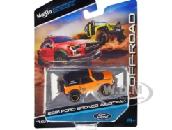 2021 Ford Bronco Wildtrak Orange Metallic with Black Top Off-Road Maisto Design Series 1/64 Diecast Model Car Maisto 15494-22D
