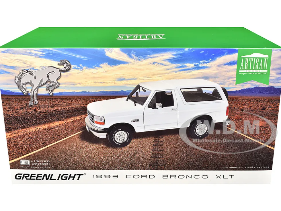 1993 Ford Bronco XLT Oxford White "Artisan Collection" 1/18 Diecast Model Car by Greenlight