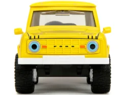 1973 Ford Bronco Yellow with Graphics and SpongeBob SquarePants Diecast Figure 