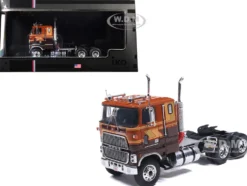 1976 Ford CL 9000 Truck Tractor Brown Two-Tone with Graphics 1/64 Diecast Model by IXO Models