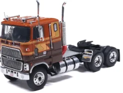 1976 Ford CL 9000 Truck Tractor Brown Two-Tone with Graphics 1/64 Diecast Model by IXO Models