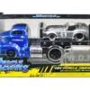 1950 Ford COE Flatbed Truck Blue Cobra Powered by Ford 1964 Shelby Cobra #6 Silver Metallic Stripes Muscle Transports Series 1/64 Diecast Model Cars Muscle Machines 11548SIL