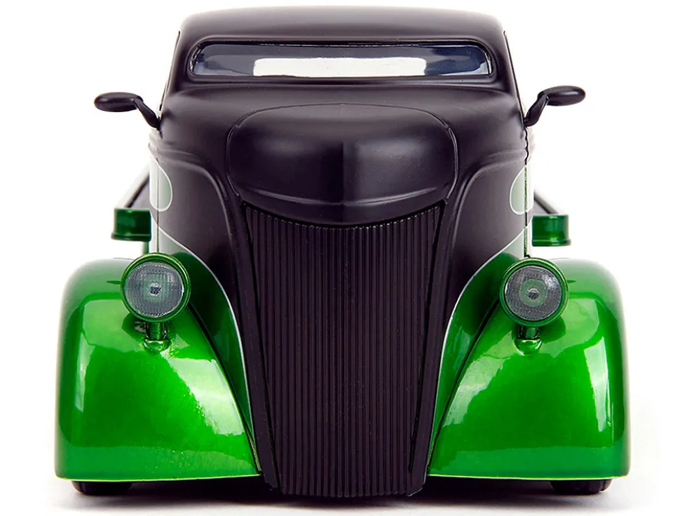 1947 Ford COE Flatbed Truck Green Metallic and Matt Black "Toyo Tires" with Extra Wheels "Just Trucks" Series 1/24 Diecast Model Car by Jada