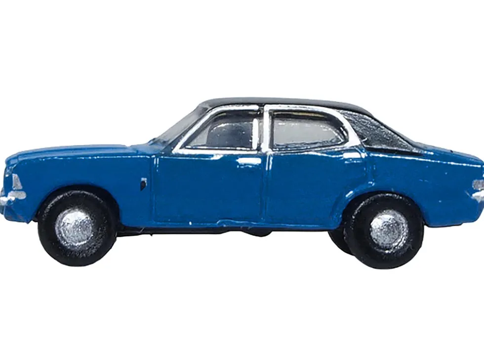 Ford Cortina MKIII RHD (Right Hand Drive) Electric Monza Blue with Black Top 1/148 (N) Scale Diecast Model Car by Oxford Diecast
