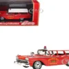 1959 Ford Country Squire "Fruitland, MD Fire Chief" Red with White Top Limited Edition to 200 pieces Worldwide 1/43 Model Car by Goldvarg Collection