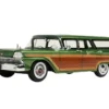 1959 Ford Country Squire Sherwood Green Metallic with Woodgrain Sides and Green Interior Limited Edition to 200 pieces Worldwide 1/43 Model Car by Goldvarg Collection