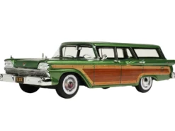 1959 Ford Country Squire Sherwood Green Metallic with Woodgrain Sides and Green Interior Limited Edition to 200 pieces Worldwide 1/43 Model Car by Goldvarg Collection
