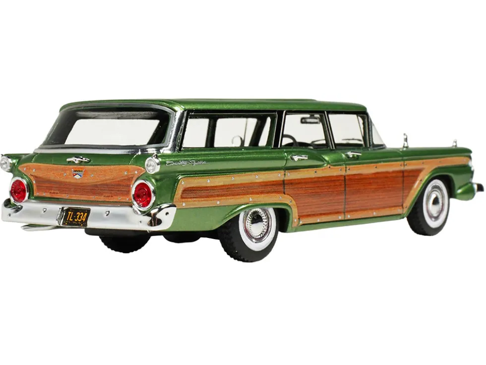 1959 Ford Country Squire Sherwood Green Metallic with Woodgrain Sides and Green Interior Limited Edition to 200 pieces Worldwide 1/43 Model Car by Goldvarg Collection