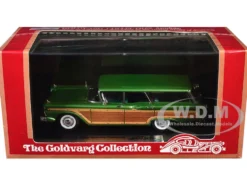 1959 Ford Country Squire Sherwood Green Metallic with Woodgrain Sides and Green Interior Limited Edition to 200 pieces Worldwide 1/43 Model Car by Goldvarg Collection