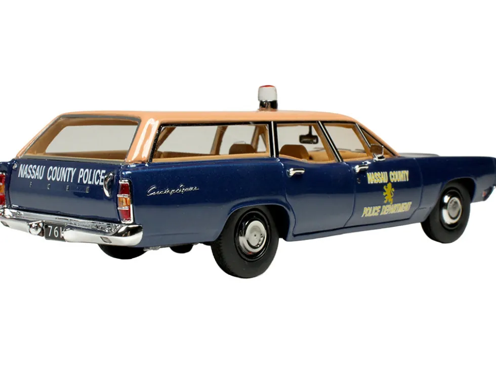 1970 Ford Country Squire Wagon Police Car "Nassau County Police Department" Blue and Tan Limited Edition to 200 pieces Worldwide 1/43 Model Car by Goldvarg Collection