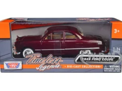 1949 Ford Coupe Burgundy 1/24 Diecast Model Car Motormax 73213