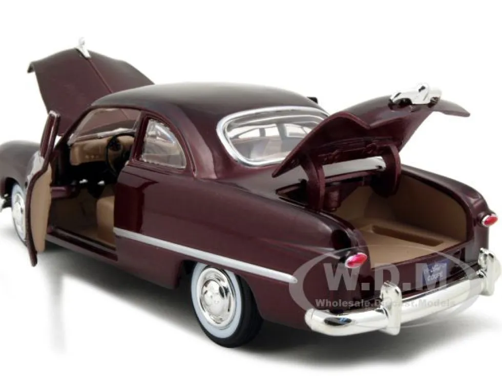 1949 Ford Coupe Burgundy 1/24 Diecast Model Car Motormax 73213