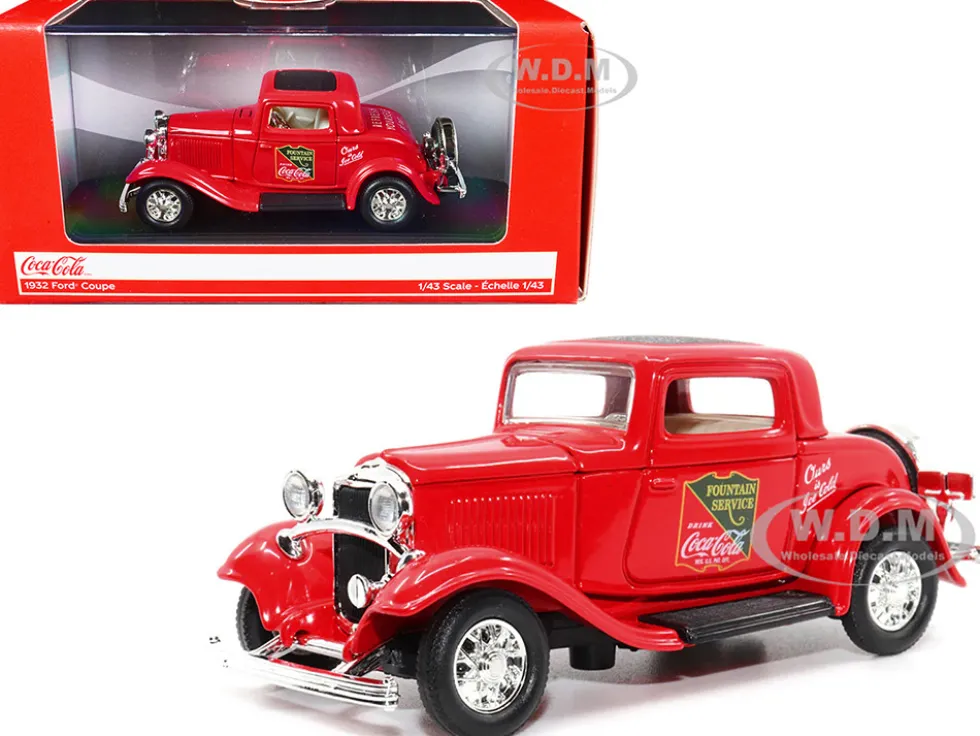 1932 Ford Coupe Coca-Cola Red Black Top 1/43 Diecast Model Car Motor City Classics 443030