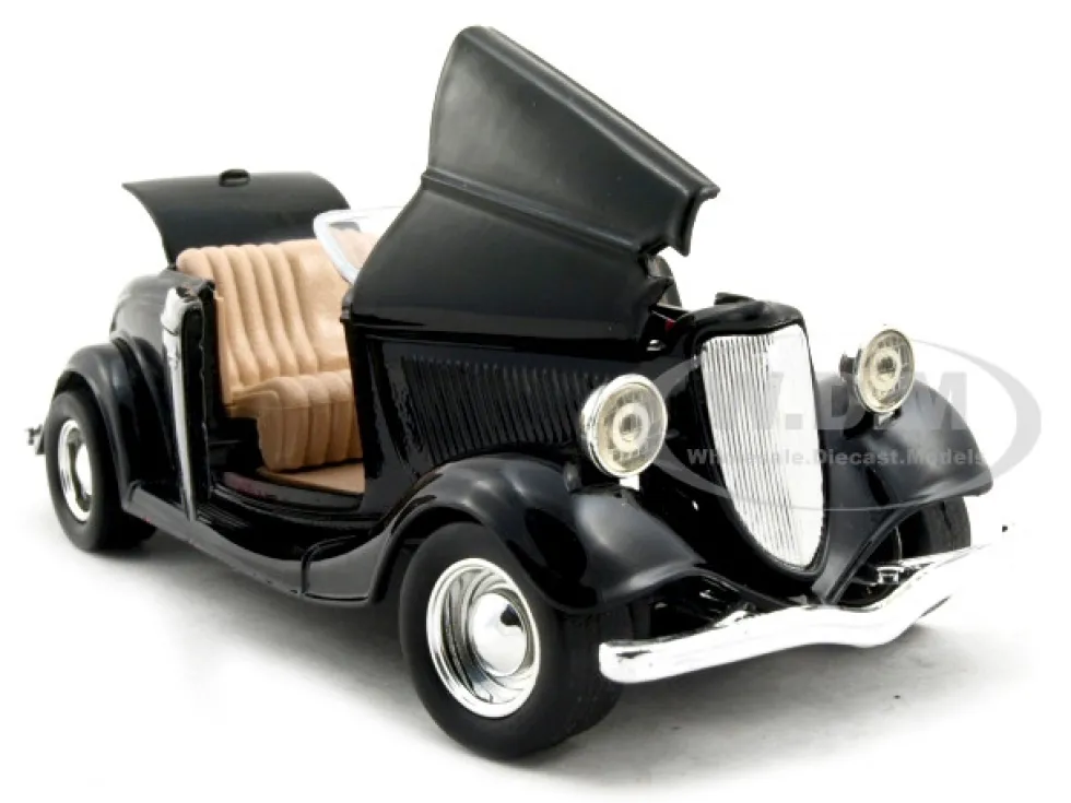 1934 Ford Coupe Convertible Black 1/24 Diecast Model Car Motormax 73218