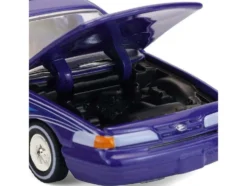 1992 Ford Crown Victoria Lowrider Blue with Graphics and Lightbar "California Lowriders" Series 7 1/64 Diecast Model Car by Greenlight