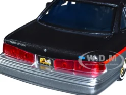 1993-1997 Ford Crown Victoria Lowrider Black Metallic Silver Red Stripes Get Low Series 1/24 Diecast Model Car Motormax 79024