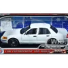 2001 Ford Crown Victoria Police Car Unmarked White Custom Builder's Kit Series 1/18 Diecast Model Car Motormax 73517