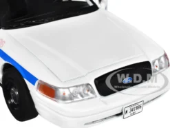 2008 Ford Crown Victoria Police Interceptor CAPS White Blue Stripes Chicago Police Department Hot Pursuit Series 1/24 Diecast Model Car Greenlight 85533