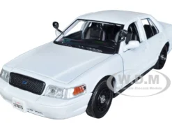 2010 Ford Crown Victoria Police Interceptor Unmarked White Custom Builder's Kit Series 1/24 Diecast Model Car Motormax 76469