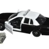 Ford Crown Victoria Police Interceptor Black and White 1/43 Diecast Model Car by Motormax