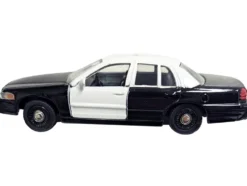 Ford Crown Victoria Police Interceptor Black and White 1/43 Diecast Model Car by Motormax