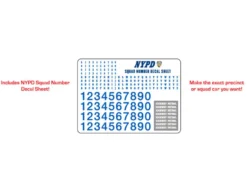 2011 Ford Crown Victoria Police New York Police Department (NYPD) with NYPD Squad Number Decal Sheet Hobby Exclusive 1/64 Diecast Model Car Greenlight 42771